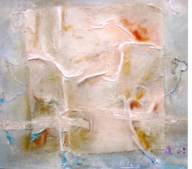 Pittura intitolato "Abstract (le lien)" da Mireille Gratier De Saint Louis, Opera d'arte originale, Olio