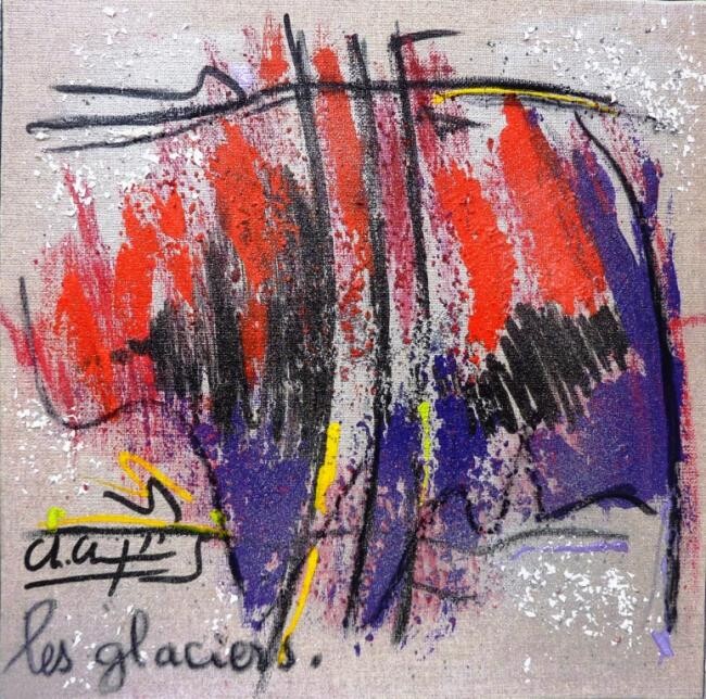 Pintura intitulada "Les glaciers N°10" por Mireille Gratier De Saint Louis, Obras de arte originais