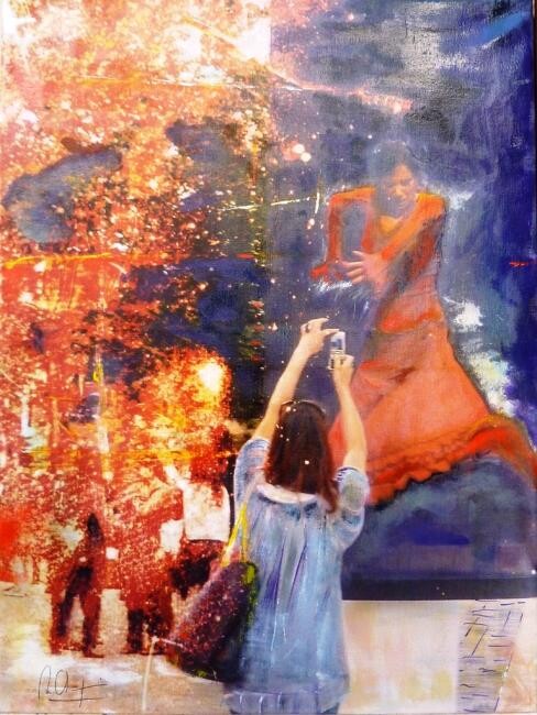 Painting titled "Flamenco" by Mireille Gratier De Saint Louis, Original Artwork