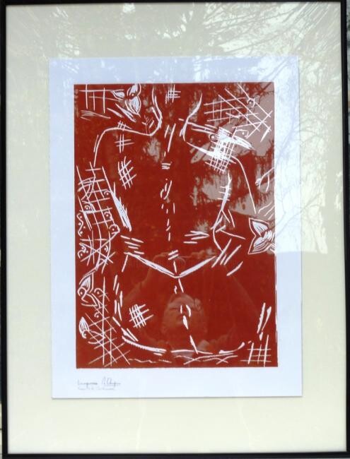 Gravures & estampes intitulée "Femme, graines et f…" par Mireille Gratier De Saint Louis, Œuvre d'art originale, Gravure