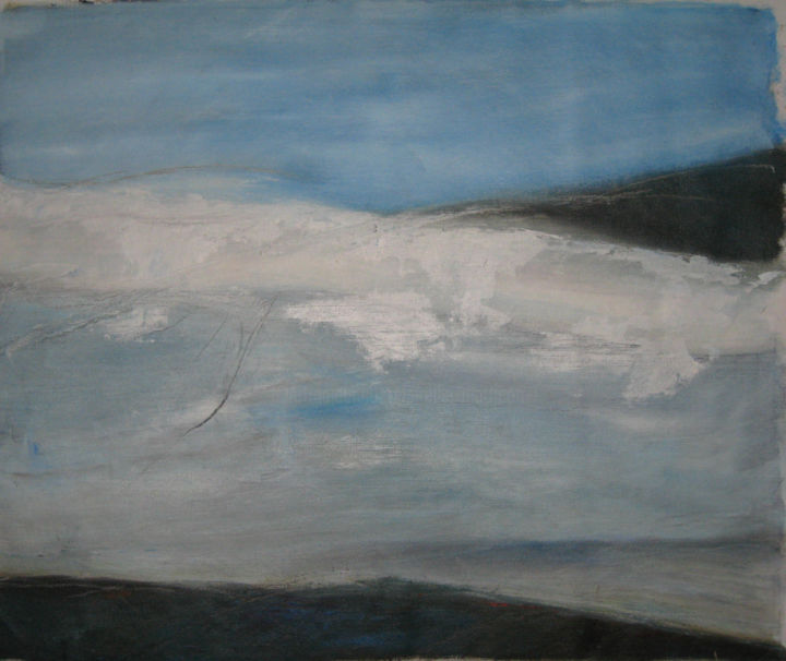 Peinture intitulée "DÉGEL DU LAC DU SER…" par Mireille Matricon, Œuvre d'art originale, Huile