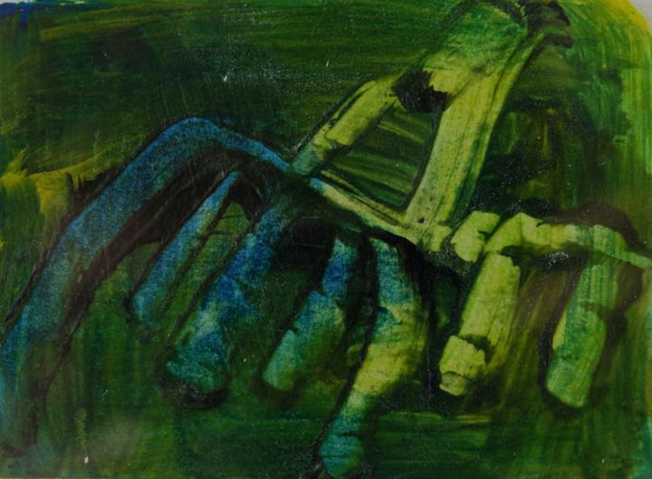 Pittura intitolato "LA FOURCHE" da Mireille Matricon, Opera d'arte originale, Gouache