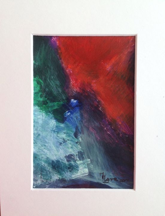 Malerei mit dem Titel "24- petit abstrait" von Mireille Matricon, Original-Kunstwerk, Acryl