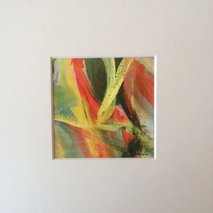 Peinture intitulée "43- petit abstrait…" par Mireille Matricon, Œuvre d'art originale, Acrylique