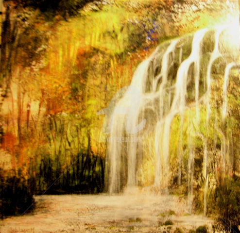 Peinture intitulée "" Cascades "" par Mireille Renée Leblanc, Œuvre d'art originale