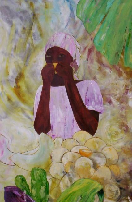 Pintura intitulada "LUCY  GOURMANDE" por Mireille Herrmann, Obras de arte originais
