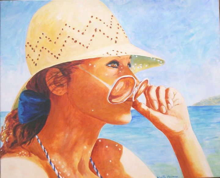 Painting titled "A  ST BARTH" by Mireille Herrmann, Original Artwork