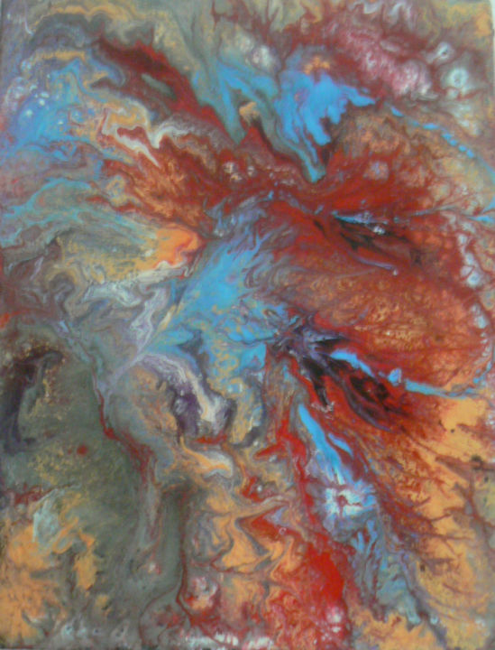Peinture intitulée "couleurs océan" par Legend'Art, Œuvre d'art originale, Acrylique
