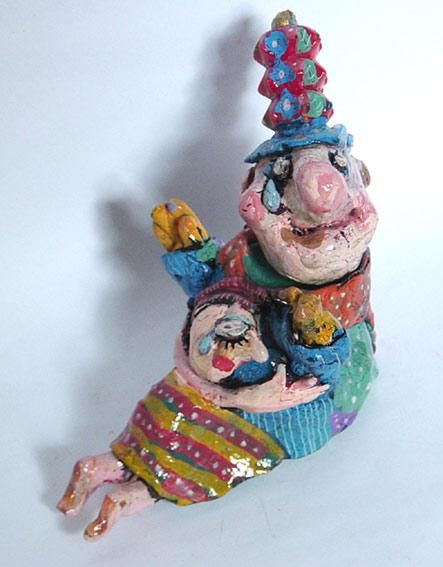 Sculpture titled "The clown Rigoletto…" by Mirel Goldenberg, Original Artwork, Mixed Media