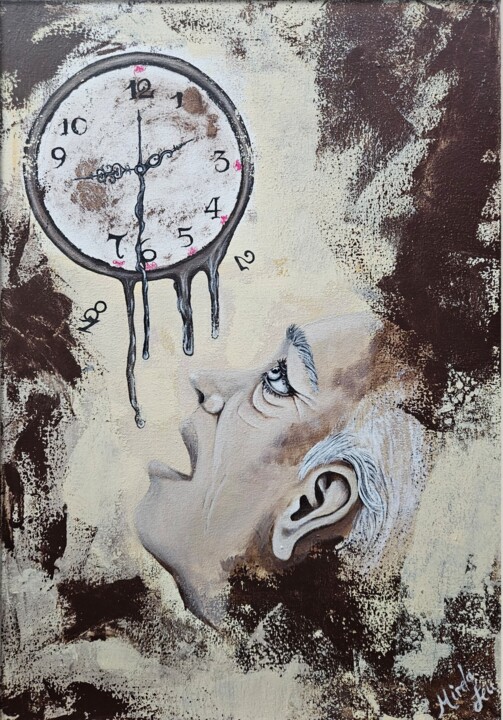 Peinture intitulée "Time is the enemy" par Mirela Leu, Œuvre d'art originale, Acrylique