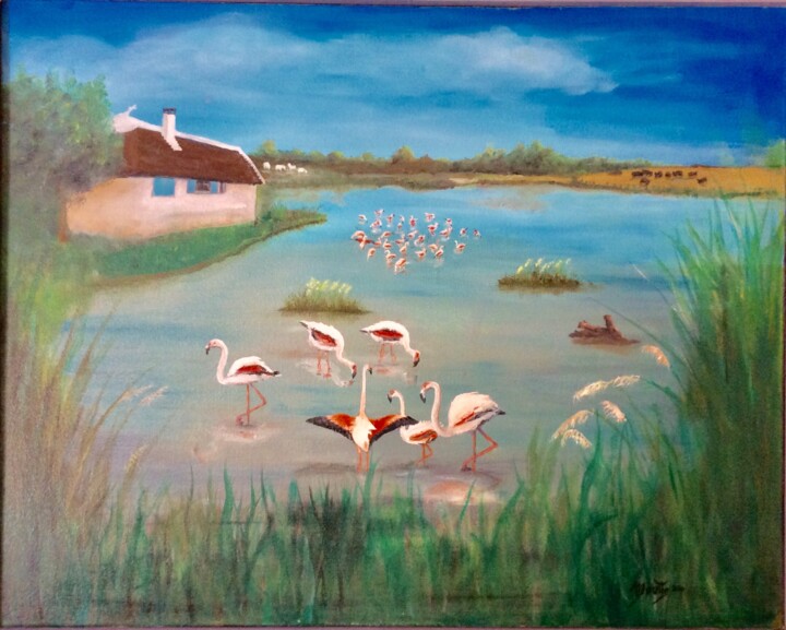 Peinture intitulée "¨Parade d'amour en…" par Michel Moutte, Œuvre d'art originale, Huile