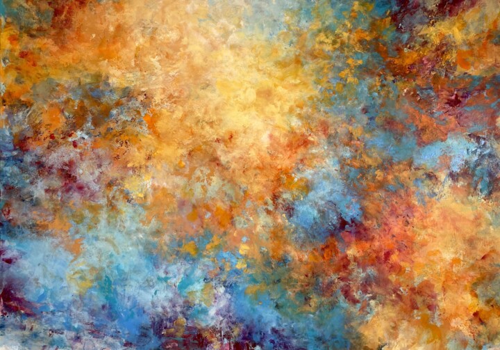 Pintura intitulada "Orange breeze" por Miri Baruch, Obras de arte originais, Acrílico