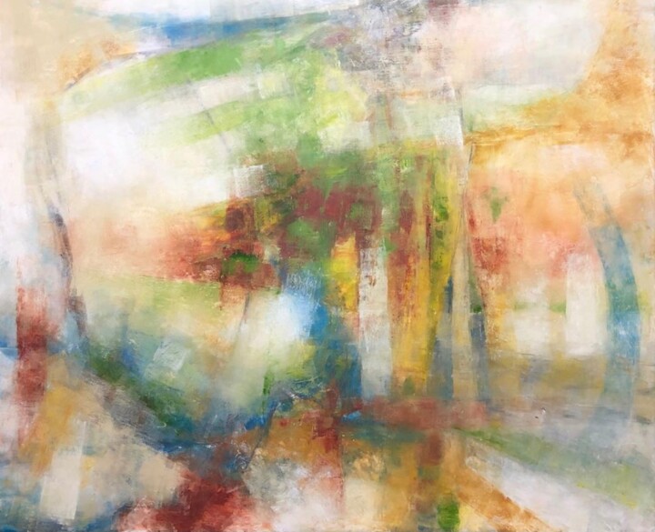 Painting titled "Rays of sunshina" by Miri Baruch, Original Artwork, Oil