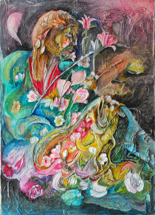 Peinture intitulée "Serentà" par Miria Mesiano, Œuvre d'art originale, Huile