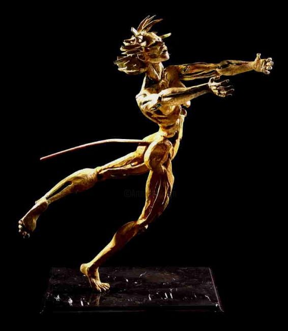 Scultura intitolato "Leona" da Miriam Perez, Opera d'arte originale, Metalli