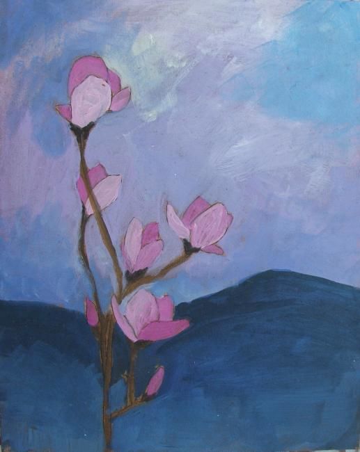 Peinture intitulée "Wind..." par Purple Dragonfly, Œuvre d'art originale