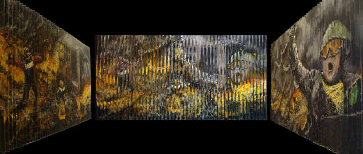 Painting titled "Manifestation" by Mirko Baechler, Original Art, Oil