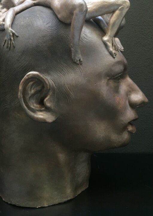 Rzeźba zatytułowany „Meduse.” autorstwa Mirko Bedussi, Oryginalna praca, Terakota