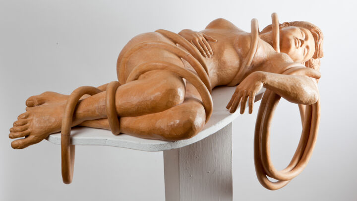 Sculpture titled "Longing" by Mirko Morodet, Original Artwork, Wood