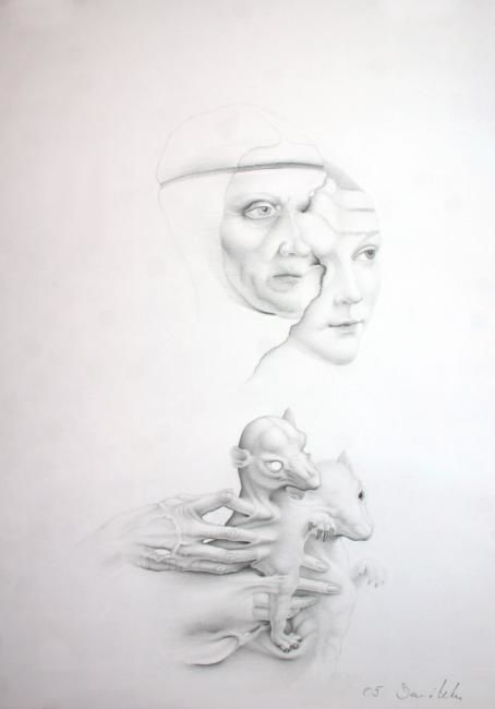 Schilderij getiteld "stillness- LEONARDO" door Mirko Sevic, Origineel Kunstwerk