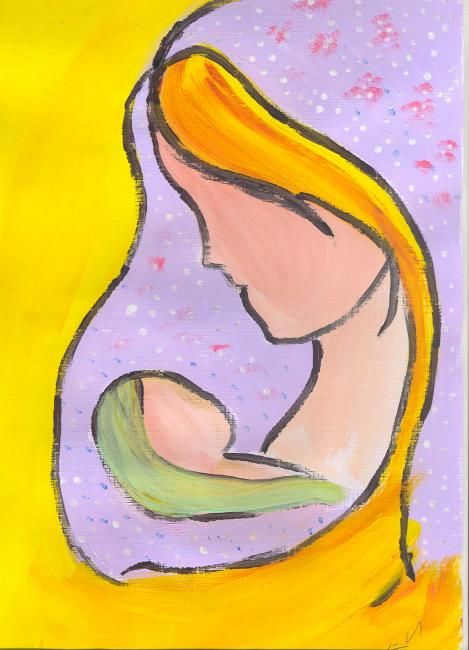 Peinture intitulée "baby" par Mirna Bentos Morinigo, Œuvre d'art originale