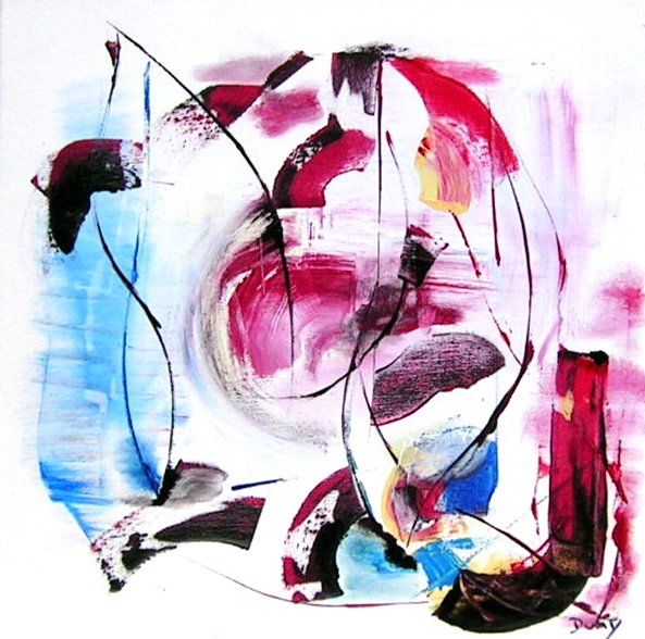 Schilderij getiteld "Graphisme - Dominiq…" door Miroir Des Emotions Atelier D'Expression  Issoudu, Origineel Kunstwerk
