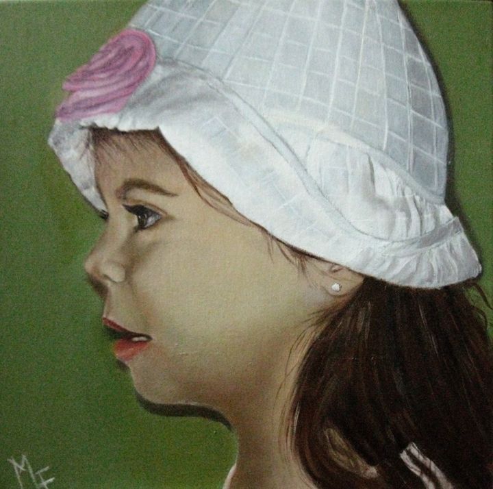 Painting titled "morena" by Mirta Leonor Ferrari, Original Artwork, Oil