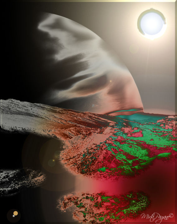 Grafika cyfrowa / sztuka generowana cyfrowo zatytułowany „Paisaje Lunar” autorstwa Mirta Pagano, Oryginalna praca, Malarstwo…