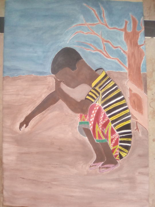 Painting titled "Pain of poor person" by The K.H Artist, Original Artwork, Acrylic