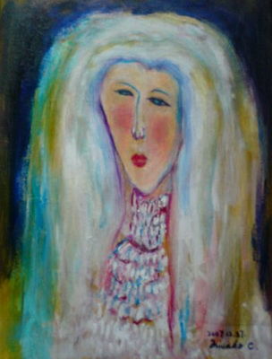 Painting titled "Woman 5" by Misako Chida, Original Artwork