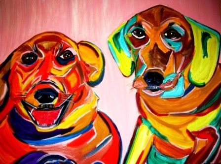 Peinture intitulée "rescued puppies" par Mark Salevitz, Œuvre d'art originale, Huile