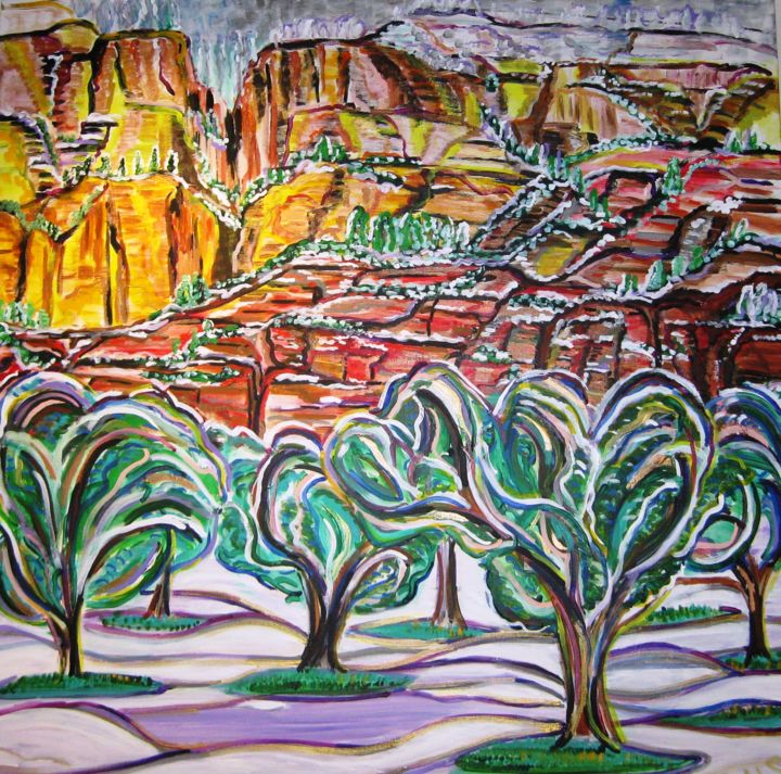 Painting titled "sedona winter" by Mark Salevitz, Original Artwork