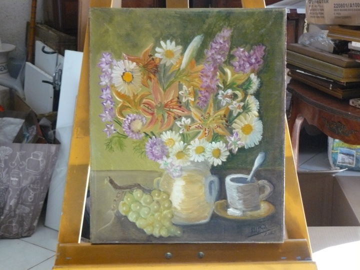 Peinture intitulée "bouquet de fleurs.j…" par Misha Dubost, Œuvre d'art originale, Huile