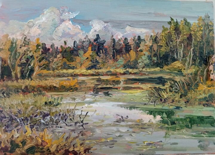 Картина под названием "Абрамцево. Река Вор…" - Dmitry Lazarev, Подлинное произведение искусства, Масло