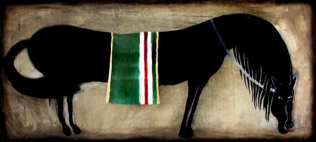 Painting titled "Chechen Horse" by Mishka Makharadze, Original Artwork