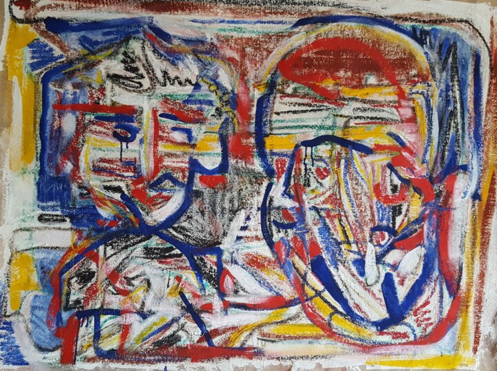 Peinture intitulée "CONVERSATION" par Mishra, Œuvre d'art originale