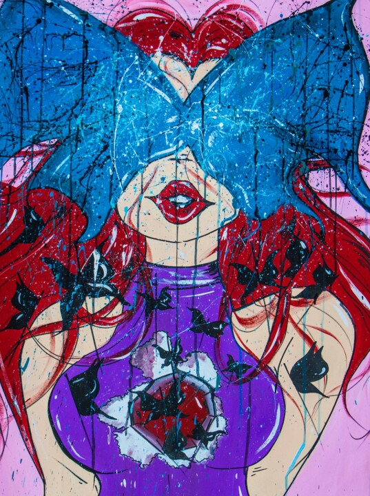 Картина под названием "Metamorphosis" - Miss Rose Art Gallery, Подлинное произведение искусства, Акрил Установлен на Деревян…