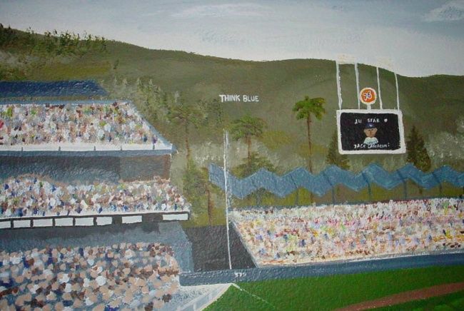 Peinture intitulée "Dodger baseball sta…" par Miss Mural, Œuvre d'art originale