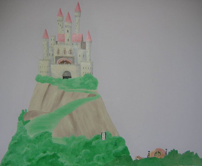 Peinture intitulée "Princess castle wit…" par Miss Mural, Œuvre d'art originale