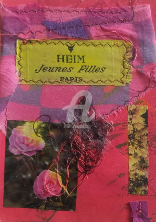 Collages titled "Jeunes filles" by Missterre Apocalypse, Original Artwork, Textiles