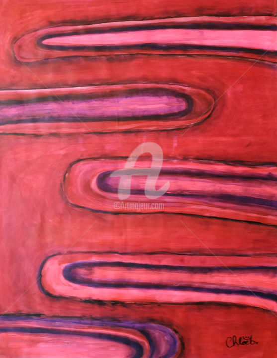 Painting titled "Globules rouges" by Missterre Apocalypse, Original Artwork, Acrylic