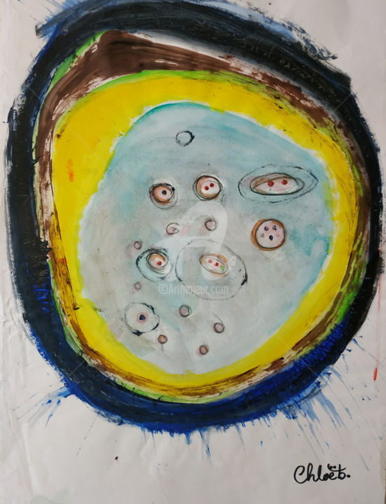 Peinture intitulée "Cellules" par Missterre Apocalypse, Œuvre d'art originale, Acrylique