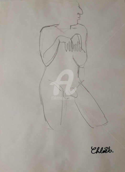 Dessin intitulée "Homme chien" par Missterre Apocalypse, Œuvre d'art originale, Crayon