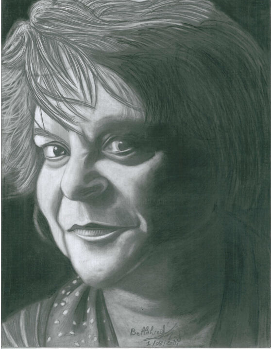 Drawing titled "Christie Caro" by Mohammed Bellahrech, Original Artwork, Pencil