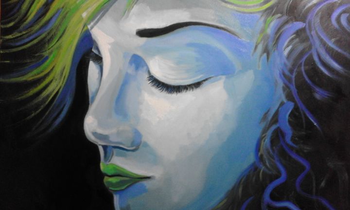 Pintura titulada "Sueño azul" por Antonio Sanchez, Obra de arte original