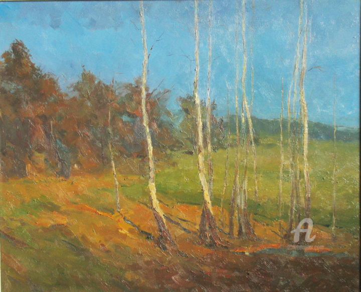 Malerei mit dem Titel "Путники дорог" von Iagodka, Original-Kunstwerk, Öl