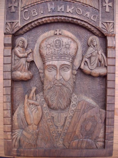 Pintura titulada "St. Nikola" por Dimitar Nikolovski, Obra de arte original