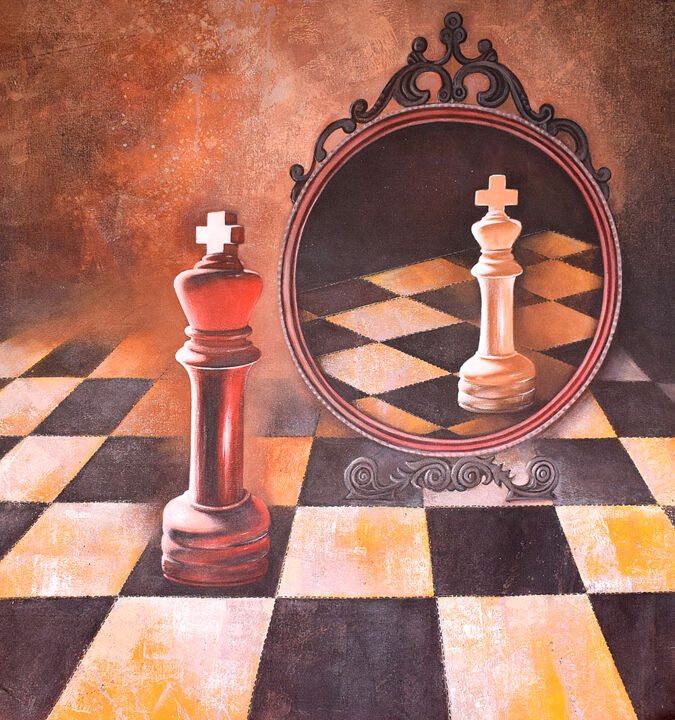 Painting titled "Chess_51" by Mithu Biswas, Original Artwork, Acrylic