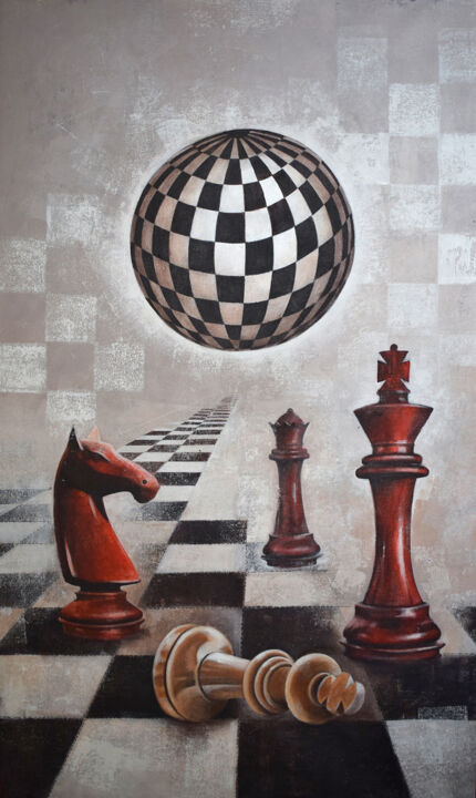 Pintura intitulada "Chess_50" por Mithu Biswas, Obras de arte originais, Acrílico