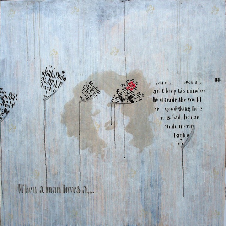绘画 标题为“When a men love the…” 由Mitko Zhelezarov, 原创艺术品, 丙烯 安装在木质担架架上